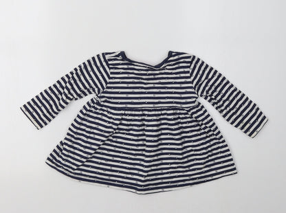 Matalan Baby Blue Striped  Fit & Flare  Size 9-12 Months