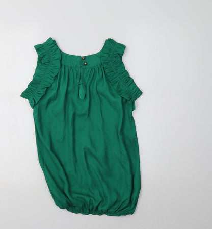 Womens UK Size 6 River Island Green Basic Blouse
