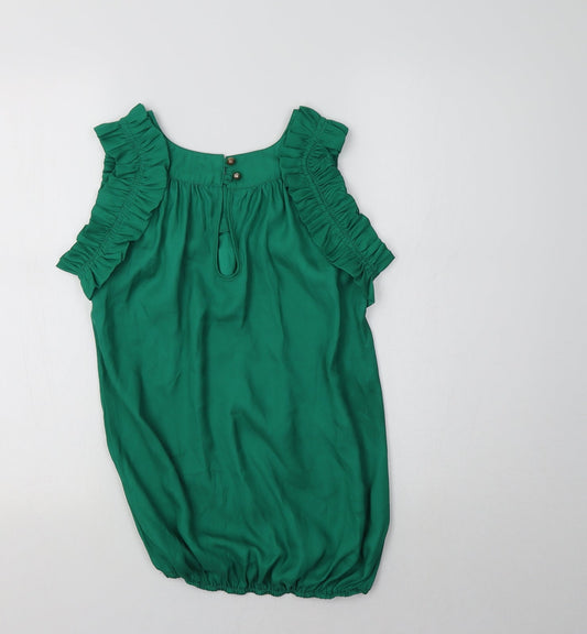 Womens UK Size 6 River Island Green Basic Blouse