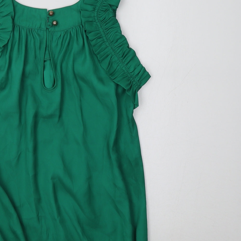 Womens UK Size 6 River Island Green Basic Blouse