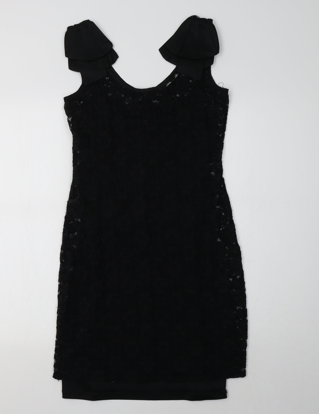 Oasis Womens Black Floral  A-Line  Size S  - Lace Overlay