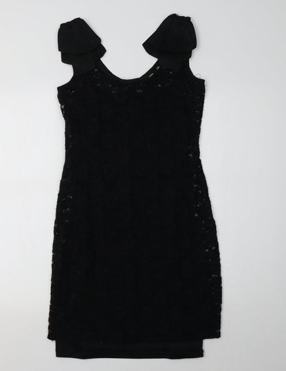 Oasis Womens Black Floral  A-Line  Size S  - Lace Overlay