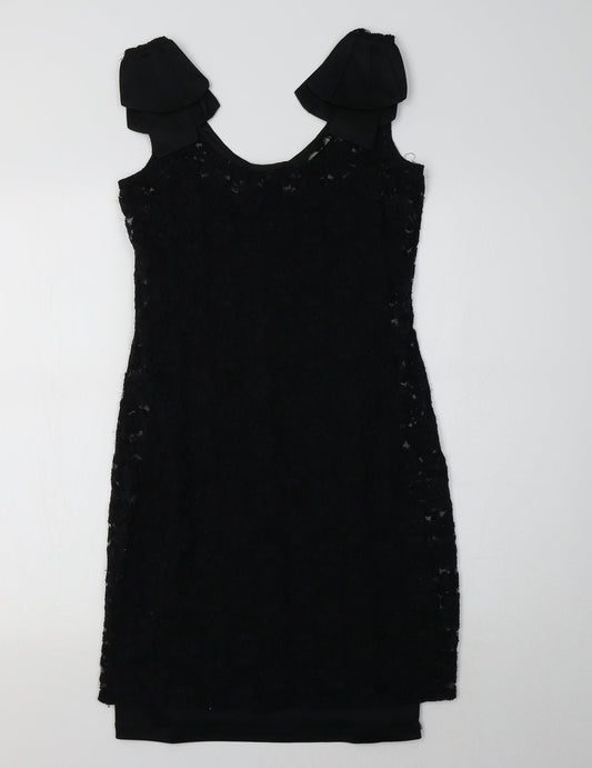 Oasis Womens Black Floral  A-Line  Size S  - Lace Overlay