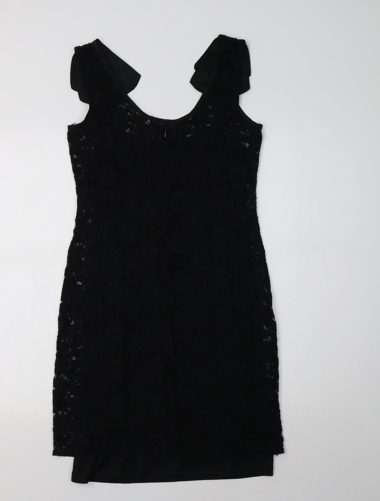 Oasis Womens Black Floral  A-Line  Size S  - Lace Overlay