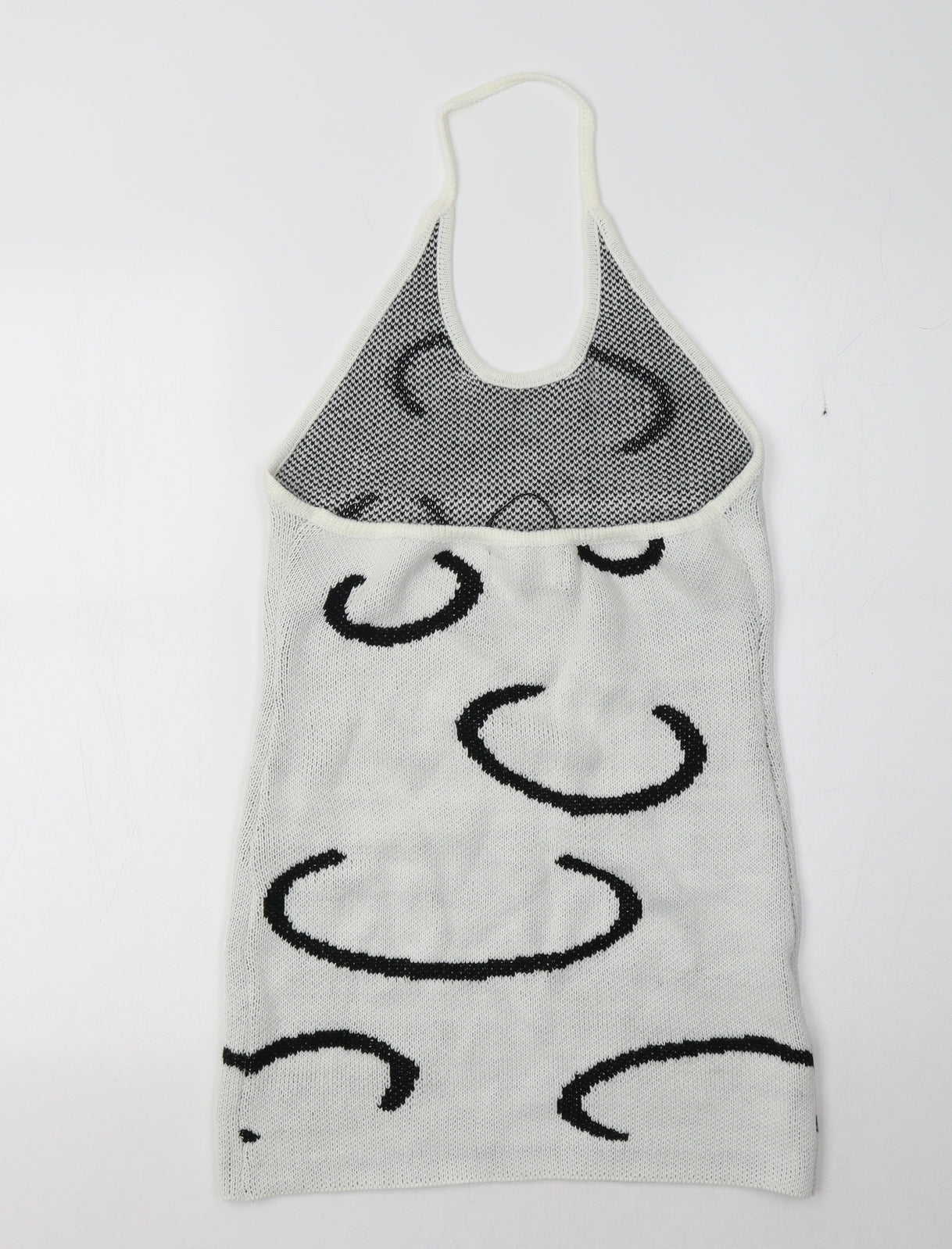 Cider Womens White Geometric  Tunic Jumper Size M