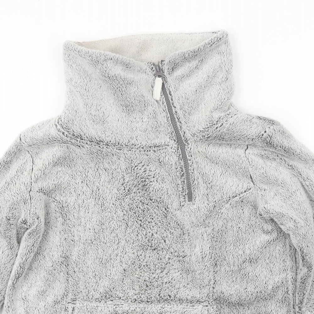 Avenue Womens Grey Herringbone  Pullover Jumper Size S