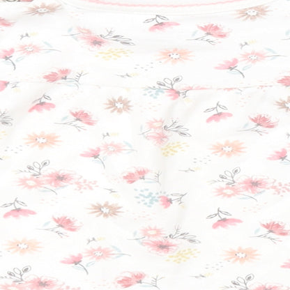 F&F Girls White Floral  Basic T-Shirt Size 6-9 Months