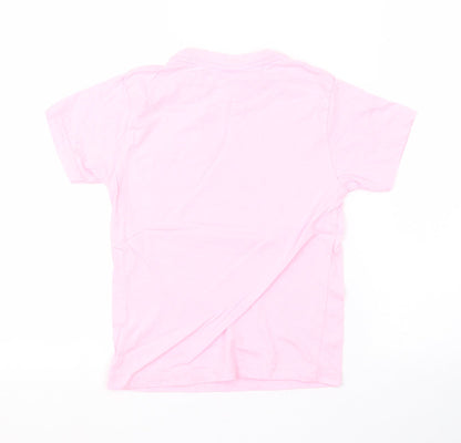 Preworn Girls Pink   Basic T-Shirt Size 5-6 Years