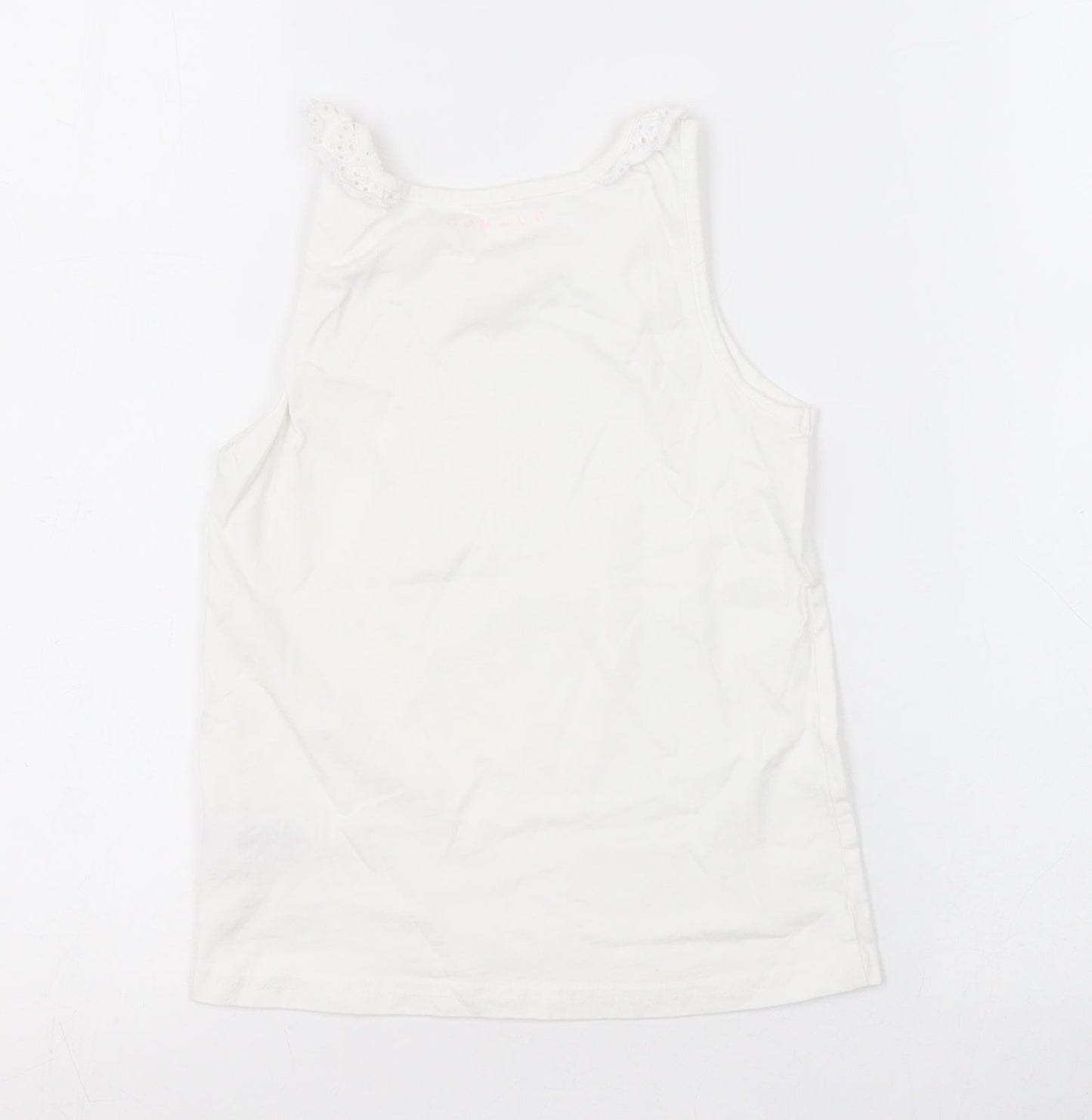 Nutmeg Girls White   Basic Tank Size 5-6 Years