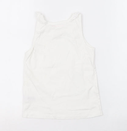 Nutmeg Girls White   Basic Tank Size 5-6 Years