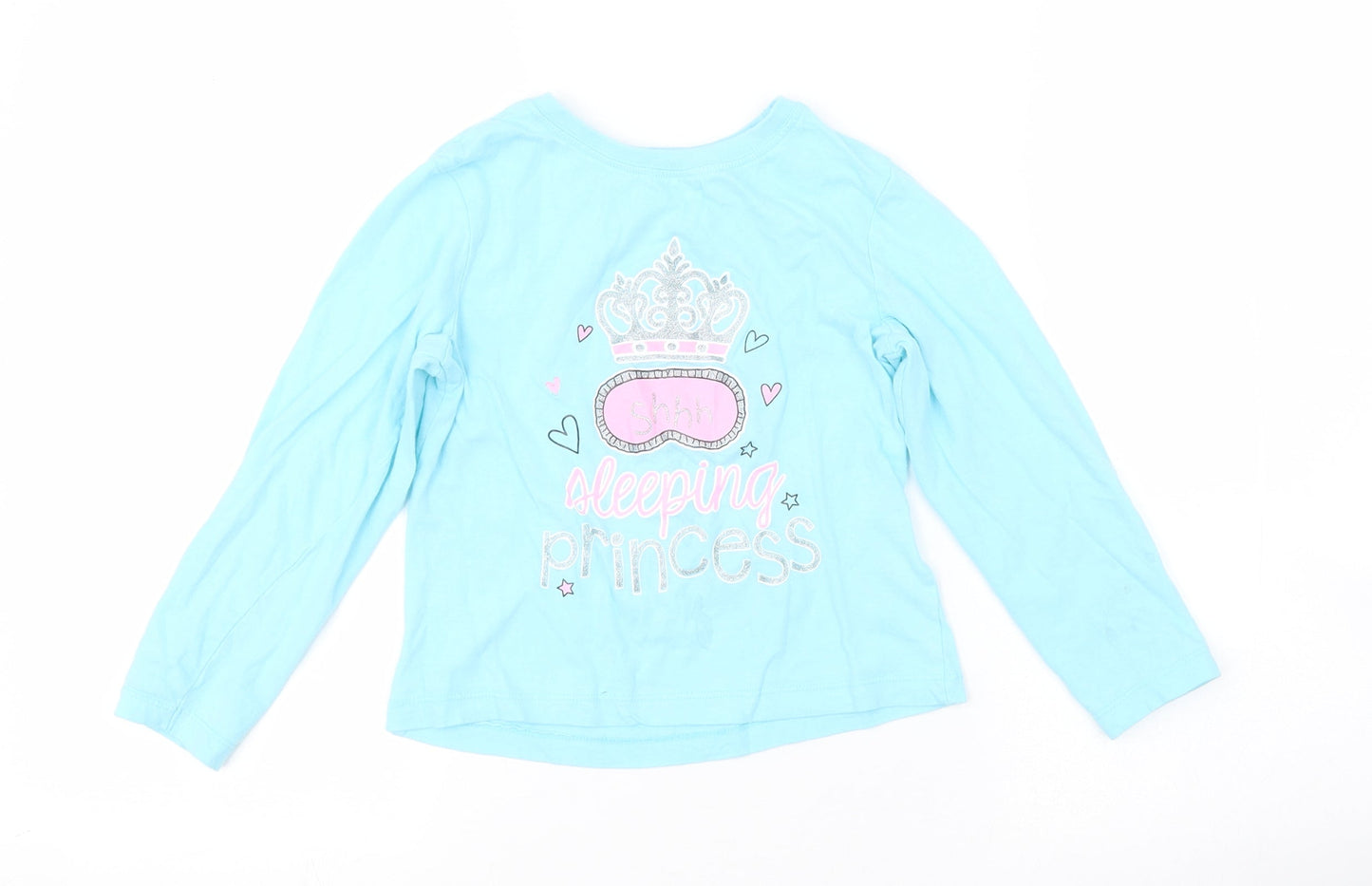 Preworn Girls Blue   Basic T-Shirt Size 5-6 Years