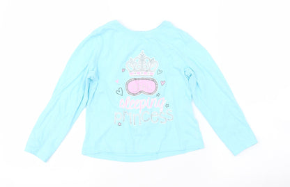 Preworn Girls Blue   Basic T-Shirt Size 5-6 Years