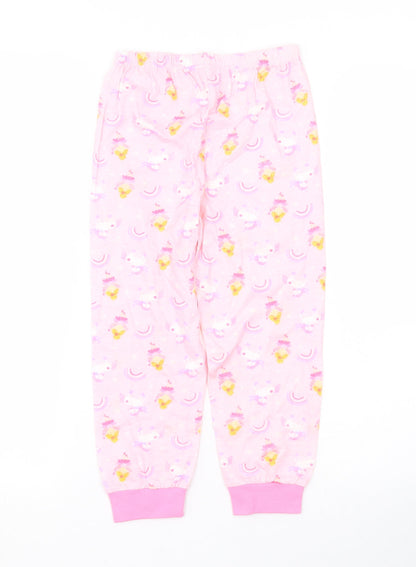 Preworn Girls Pink Animal Print   Pyjama Set Size 5-6 Years  - UNICORN