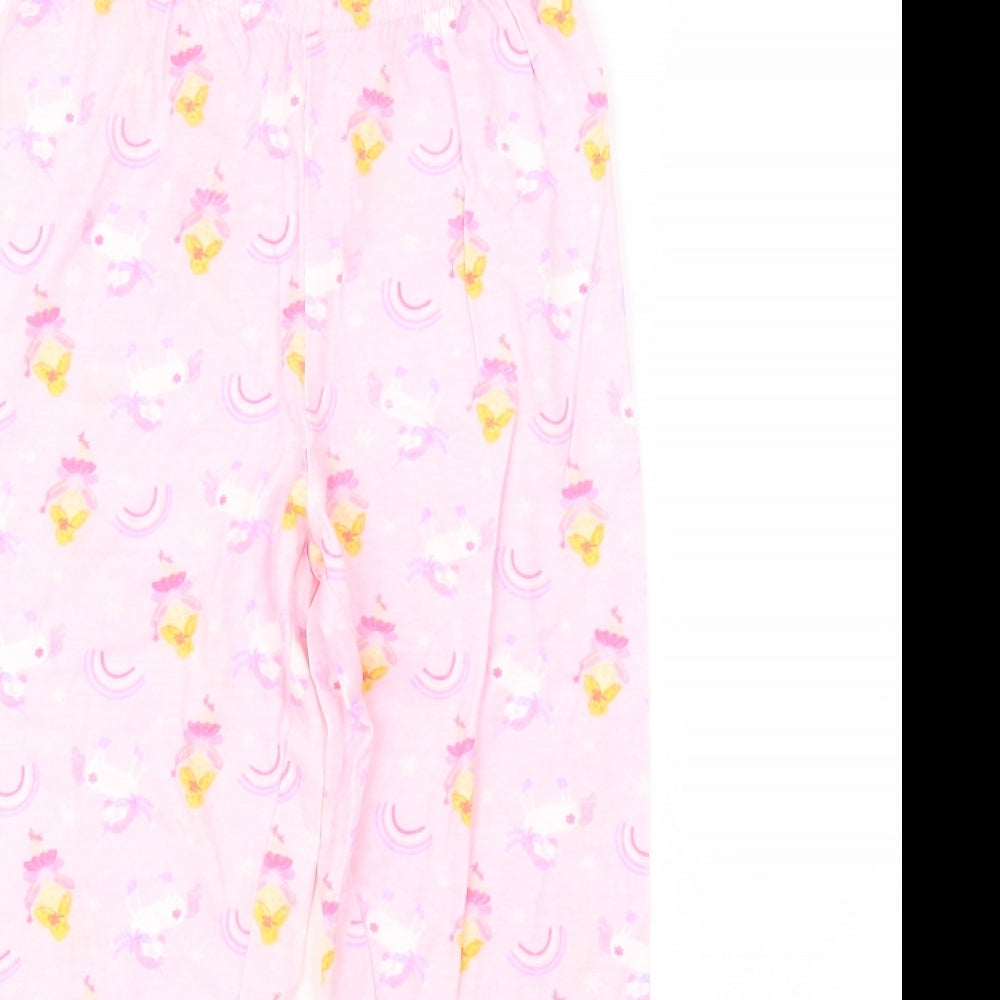 Preworn Girls Pink Animal Print   Pyjama Set Size 5-6 Years  - UNICORN