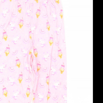 Preworn Girls Pink Animal Print   Pyjama Set Size 5-6 Years  - UNICORN