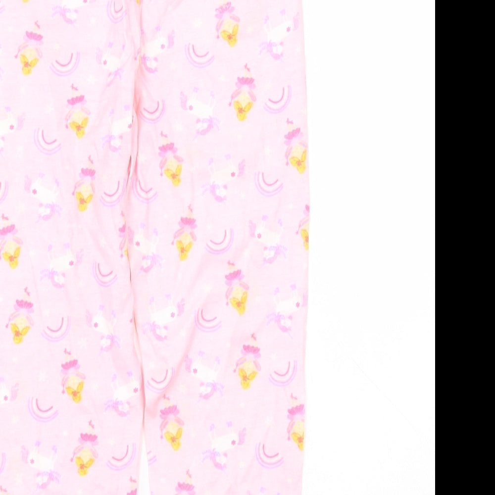 Preworn Girls Pink Animal Print   Pyjama Set Size 5-6 Years  - UNICORN