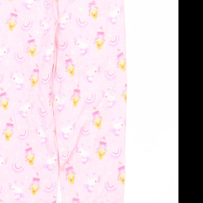 Preworn Girls Pink Animal Print   Pyjama Set Size 5-6 Years  - UNICORN