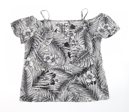 Womens UK Size 14 Peacocks Multicoloured Basic Blouse
