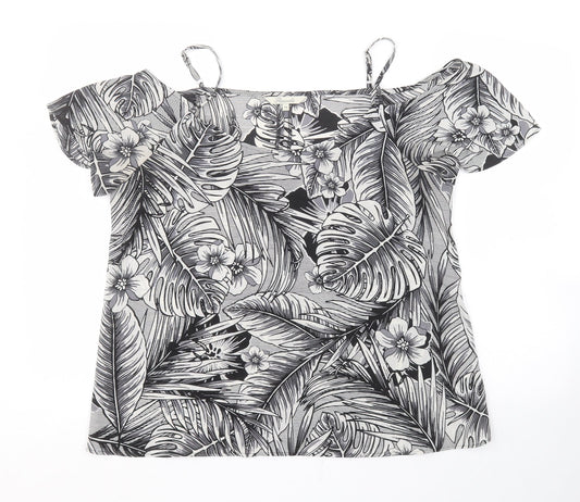 Womens UK Size 14 Peacocks Multicoloured Basic Blouse