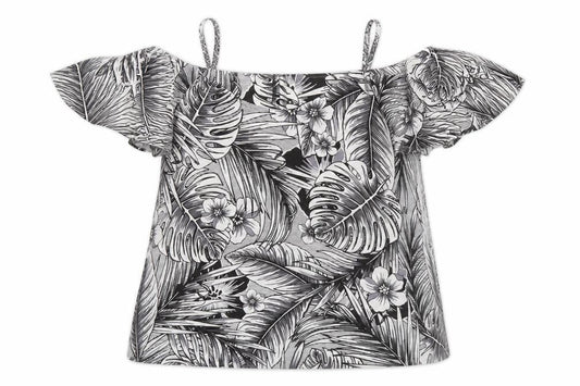 Front view of Peacocks women’s multicoloured floral basic blouse, size UK 14