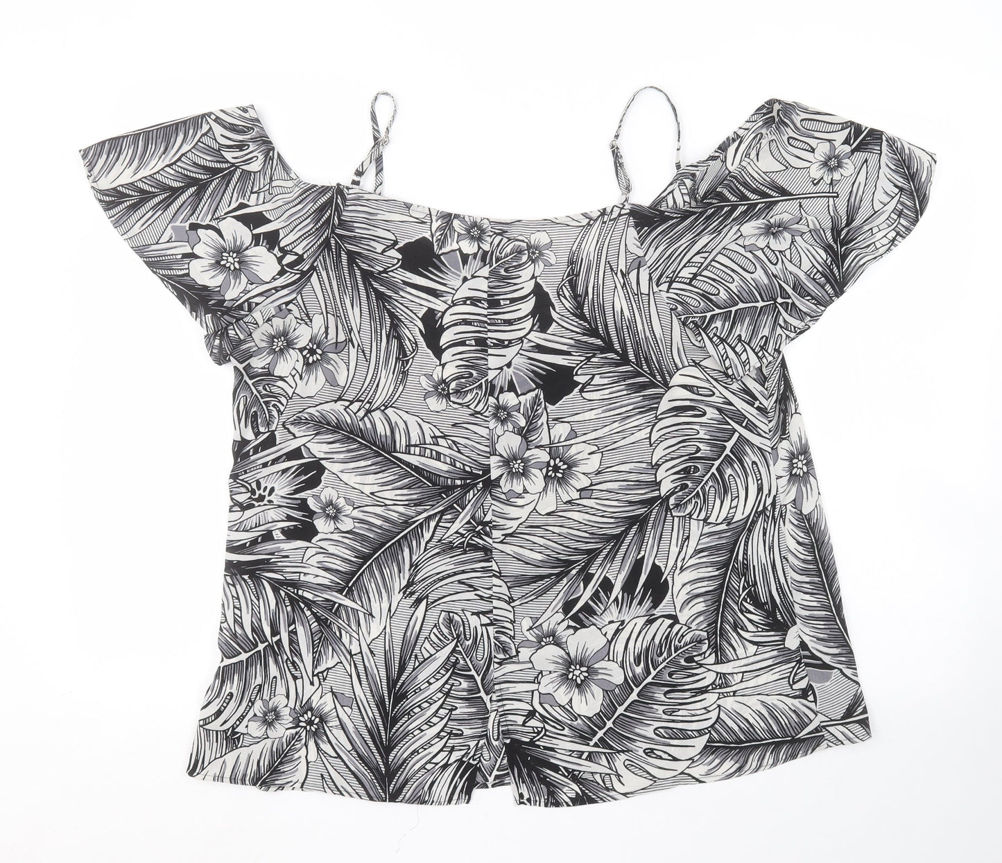 Womens UK Size 14 Peacocks Multicoloured Basic Blouse