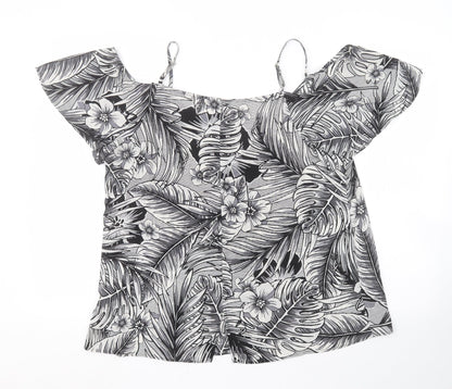 Womens UK Size 14 Peacocks Multicoloured Basic Blouse