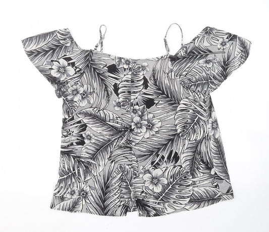 Womens UK Size 14 Peacocks Multicoloured Basic Blouse