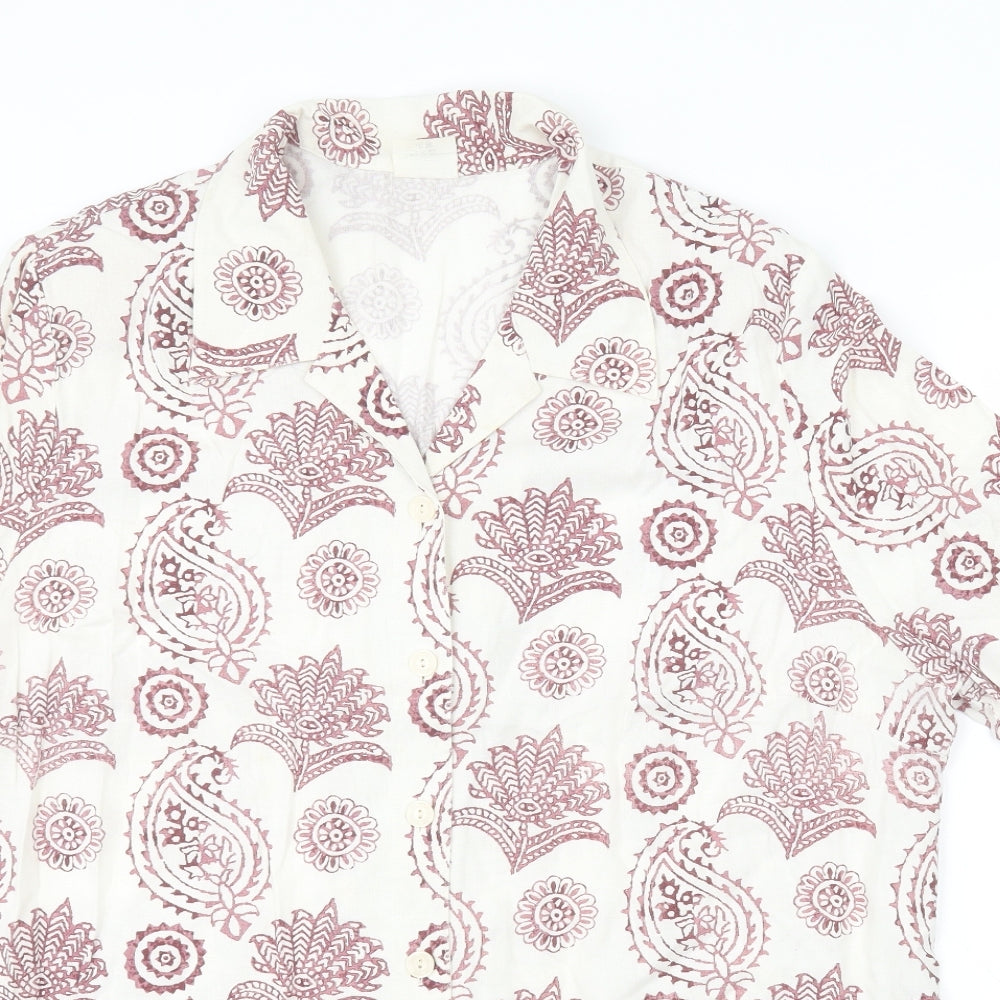 Mens UK Size  Preworn White  Button-Up Short Sleeve Casual Shirt