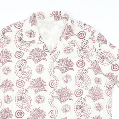 Mens UK Size  Preworn White  Button-Up Short Sleeve Casual Shirt