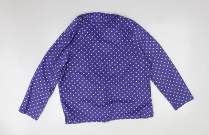 Karen Neuburger Womens Purple Polka Dot   Pyjama Top Size XL