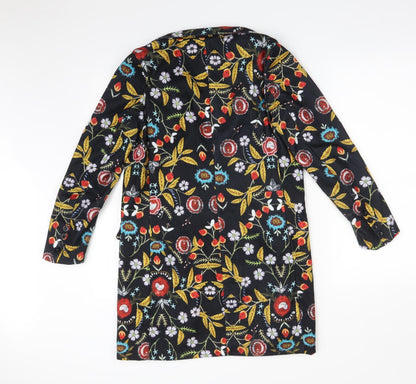 ORDER PLUS Womens Multicoloured Floral  Trench Coat Coat Size S