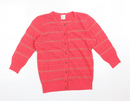 George Womens Purple Striped  Cardigan Jumper Size 14