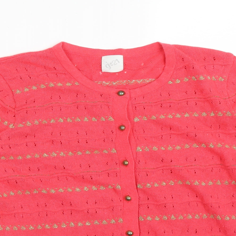 George Womens Purple Striped  Cardigan Jumper Size 14