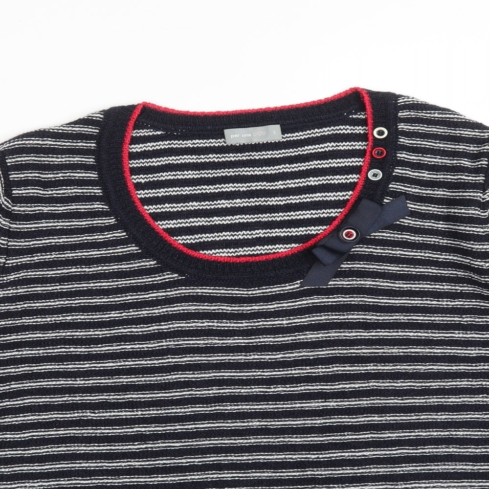 Womens UK Size L Per Una Multicoloured Basic T-Shirt