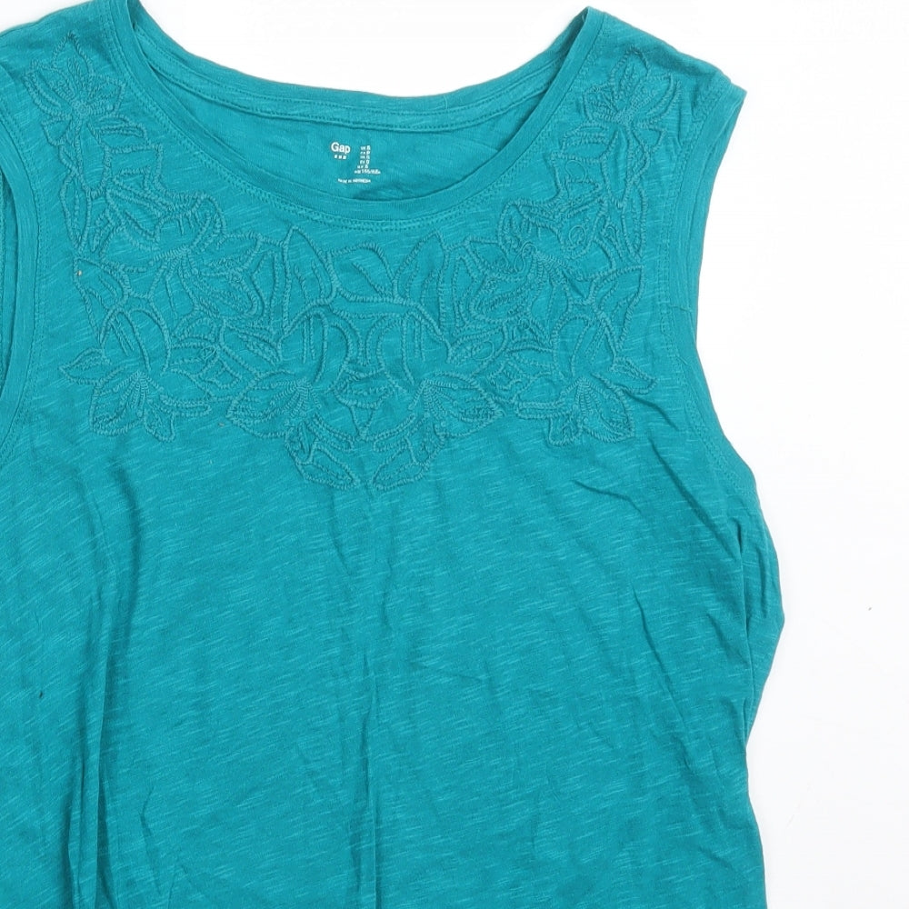 Womens UK Size S Gap Green Basic T-Shirt