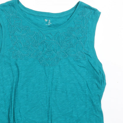 Womens UK Size S Gap Green Basic T-Shirt