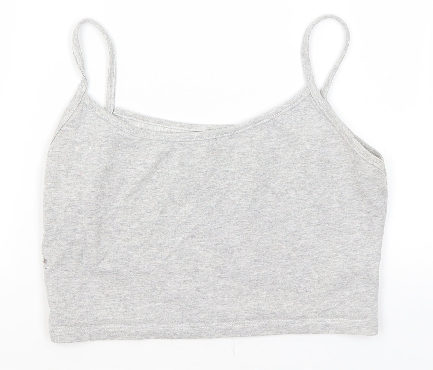 Womens UK Size S Preworn Grey Cropped T-Shirt