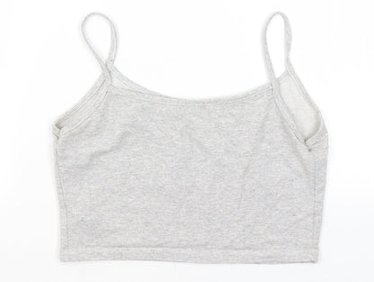 Womens UK Size S Preworn Grey Cropped T-Shirt