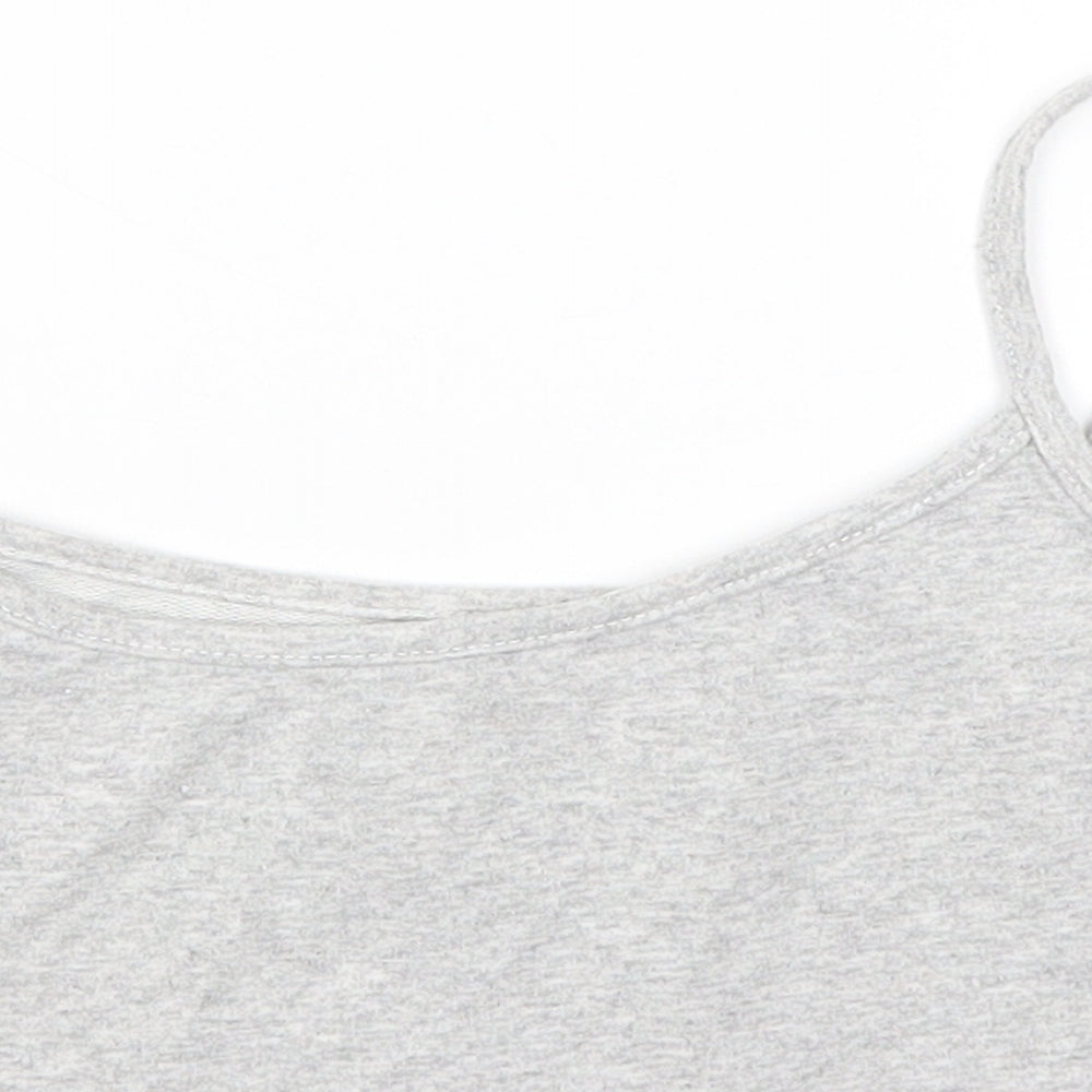 Womens UK Size S Preworn Grey Cropped T-Shirt