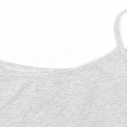 Womens UK Size S Preworn Grey Cropped T-Shirt