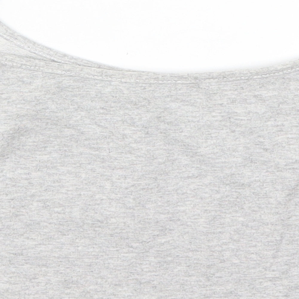 Womens UK Size S Preworn Grey Cropped T-Shirt