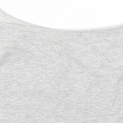 Womens UK Size S Preworn Grey Cropped T-Shirt