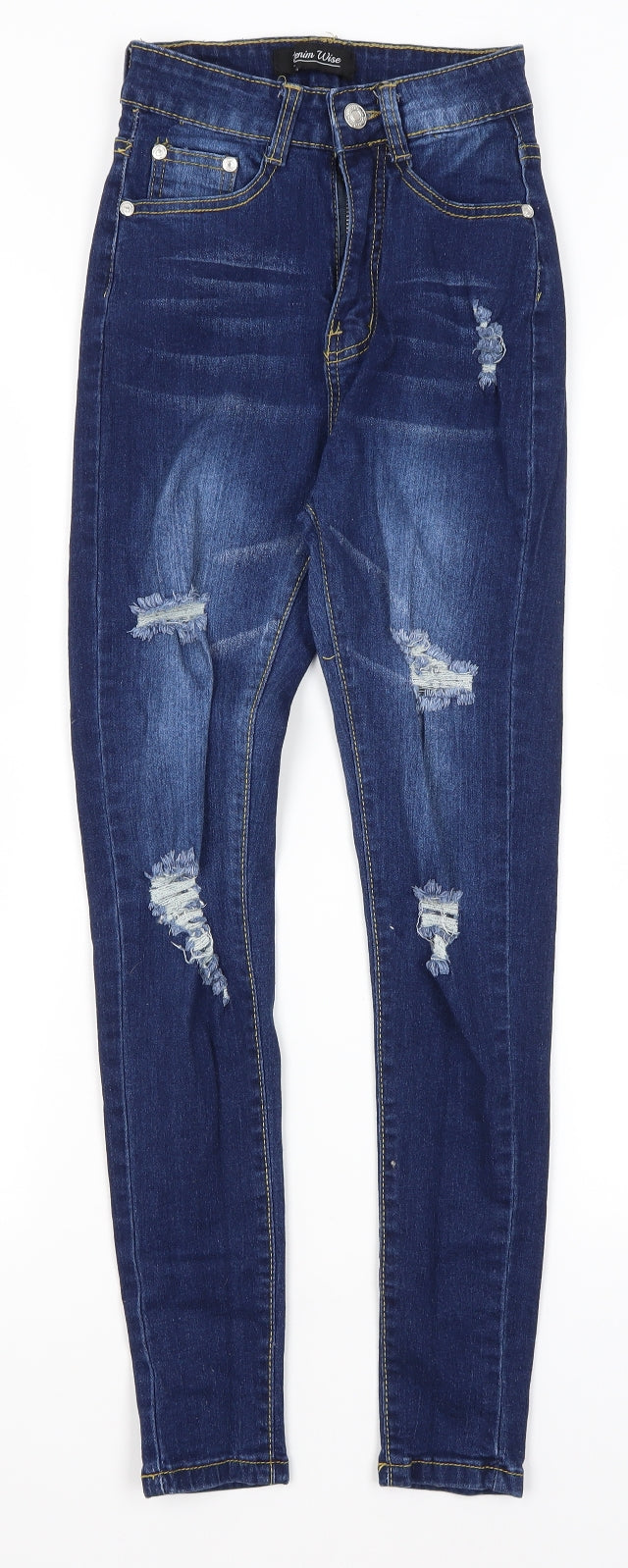 Womens UK Size 4 Denim Wise Regular Fit Skinny Blue Jeans