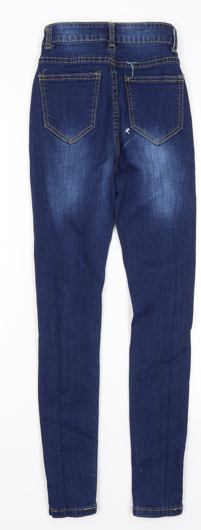 Womens UK Size 4 Denim Wise Regular Fit Skinny Blue Jeans