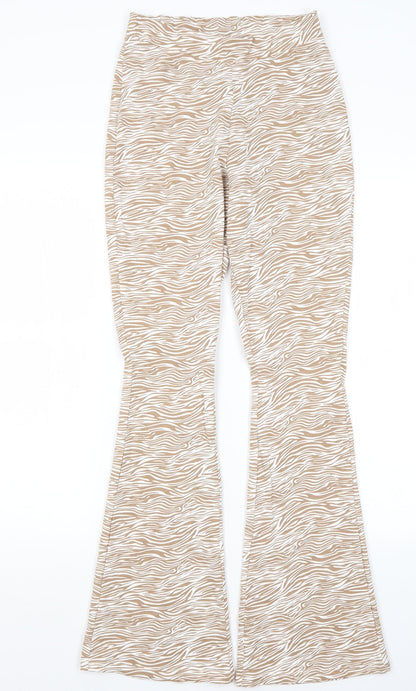Primark Womens White Animal Print  Trousers  Size S L30 in