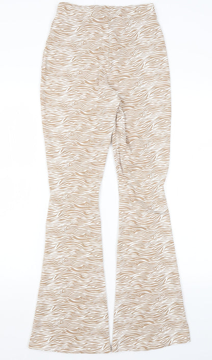 Primark Womens White Animal Print  Trousers  Size S L30 in