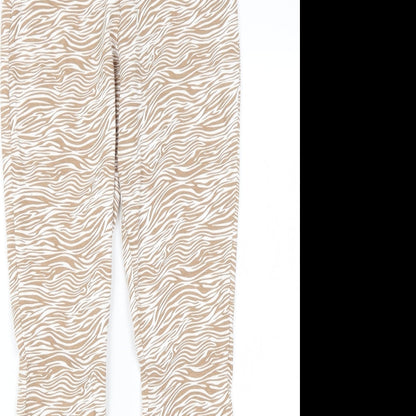 Primark Womens White Animal Print  Trousers  Size S L30 in
