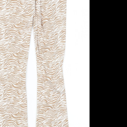 Primark Womens White Animal Print  Trousers  Size S L30 in