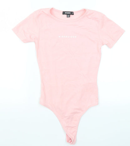 Missguided Womens Pink   Bodysuit One-Piece Size 4