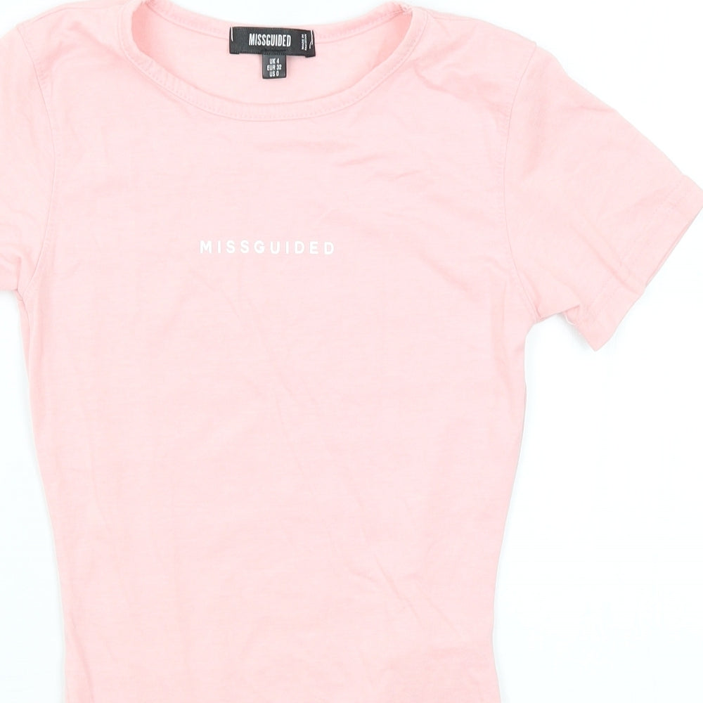 Missguided Womens Pink   Bodysuit One-Piece Size 4